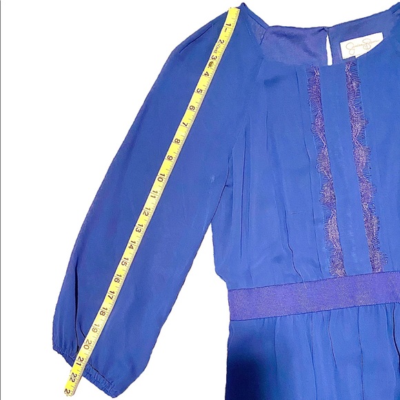 SOLD Navy Jessica Simpson Chiffon Dress Sz 4 - Picture 9 of 9